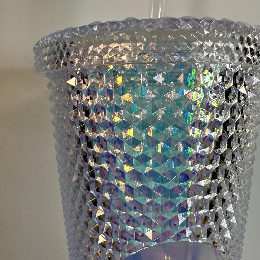 RPI Rensselaer Polytechnic Sparkly Silver Iridescent Bling  Tumbler 24 oz NWOT